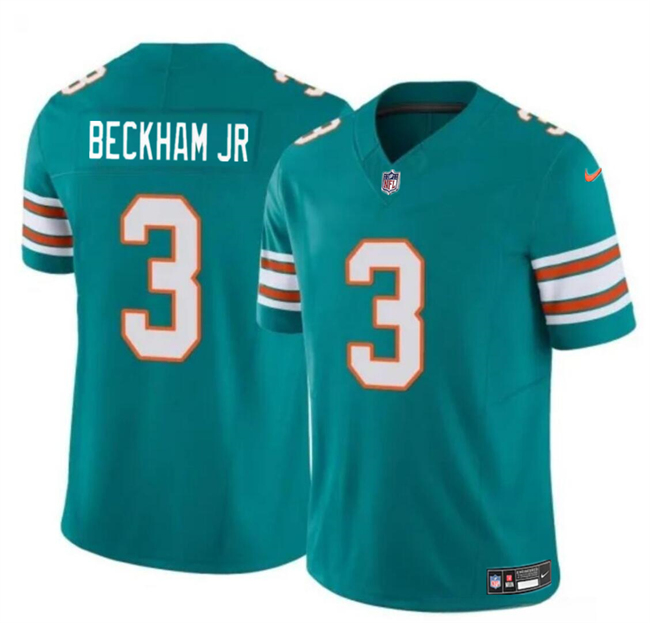 Men's Miami Dolphins #3 Odell Beckham Jr Aqua 2023 F.U.S.E Alternate Vapor Limited Football Stitched Jersey
